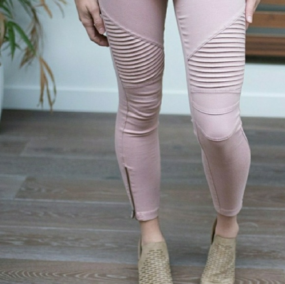 ⚜final price Mauve/dusty rose moto pants - Picture 4 of 5